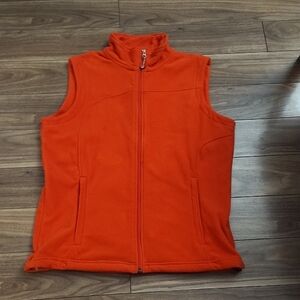 🔥Comfy Casual Orange Fleece Vest, Zip Up